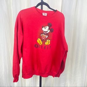 Vintage Mickey Disney store sweatshirt crew neck vintage red Mickey Mouse crew